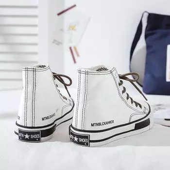 Новые высокие повседневные парусиновые туфли женские ретро-туфли в стиле Харадзюку женские тканевые туфли резиновые туфли 35 белый