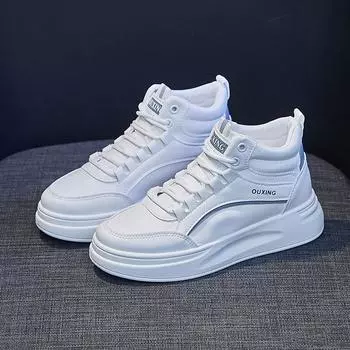 Новые высокие туфли, туфли для папы, универсальная спортивная обувь для студенток, женская повседневная обувь на толстой подошве, увеличивающая рост 35 синий