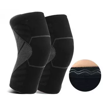 Новые высокоэластичные 3d вязаные нейлоновые спортивные наколенники, дышащие, впитывающие пот, силиконовые для бега, противоскользящие S