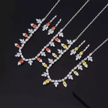 Новые высококачественные цветочные украшения, банкетное платье, одежда, комплект аксессуаров, темперамент, ожерелье, изысканный кулон с бахромой.