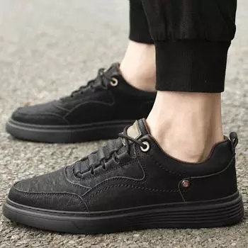 Новые высококачественные кожаные мужские повседневные туфли 2024 года для активного отдыха, дизайнерские теннисные спортивные туфли, модные удобные кроссовки, мокасины ручной работы 37 чёрный