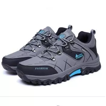 Новые высококачественные мужские походные ботинки, прочные кожаные скальные туфли, кроссовки для ходьбы на открытом воздухе, повседневная обувь с резиновой подошвой 39 чёрный