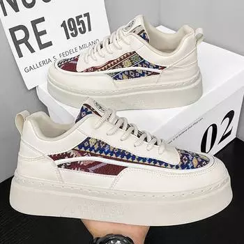 Новые высококачественные мужские спортивные туфли из искусственной кожи с толстой подошвой, повседневные туфли, модные мужские удобные теннисные вулканизированные туфли 39