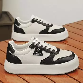 Новые высококачественные мужские спортивные туфли из искусственной кожи с толстой подошвой, повседневные туфли для скейтборда, мужские модные удобные теннисные туфли 39