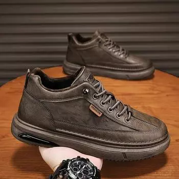 Новые высококачественные мужские теплые спортивные туфли с толстым бархатным дизайном, удобная платформа для лодок, прогулок и отдыха на доске 39 серый