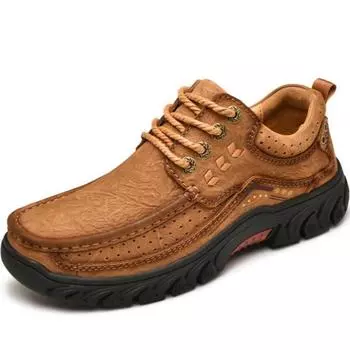 Новые высококачественные мужские туфли из натуральной кожи, повседневная обувь, водонепроницаемые рабочие туфли, мокасины из коровьей кожи, большие размеры 38-46 38 чёрный