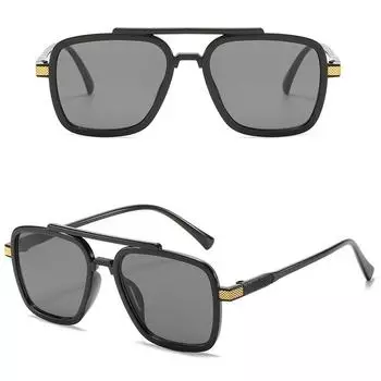 Новые высококачественные популярные солнцезащитные очки с двойным лучом для мужчин, унисекс, квадратный фирменный дизайн, Iron Man, женские, горячая распродажа, солнцезащитные очки синий