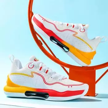 Новые высококачественные прочные баскетбольные кроссовки для мужчин и женщин, детские баскетбольные бутсы, Нескользящие кроссовки, уличная дышащая спортивная обувь, мужская 36