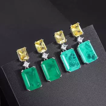 Новые высококачественные серьги Paraiba простые квадратные женские серьги ретро модные аксессуары
