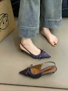 Новые высококачественные женские туфли Baotou женские сандалии модные бабочка-узлы платья сандалии женские новые каблуки больших размеров для женщин 37