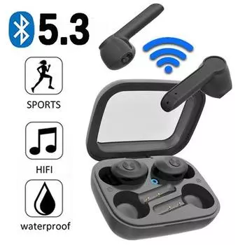 Новые XG15 TWS Беспроводные Bluetooth-наушники Пара Наушники-вкладыши Сенсорные наушники Стерео Спортивный светодиодный дисплей 9D Четыре гарнитуры для двухместных людей чёрный