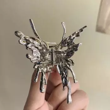 Новые Y2k Геометрические Заколки-крабы Женские Большие Металлические Серебристого Цвета Корейская Мода Заколки-акулы Захваты Зажимы Аксессуары для Волос для Девочек