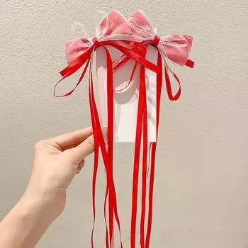 Новые заколки для волос в китайском стиле с бантом, кисточкой и лентами, детские милые заколки для волос для девочек, милые женские заколки-автоматы, зажимы для волос, аксессуары для волос