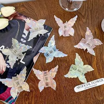 Новые заколки для волос во французском стиле в стиле ретро, заколки для волос, аксессуары для волос для девочек, вьющиеся волосы, захватывающие градиентные заколки для волос, головные уборы 1PC фиолетовый