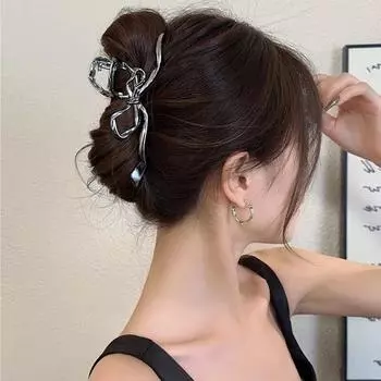 Новые женские элегантные геометрические банты для волос с когтями, винтажные простые заколки для волос, большие металлические заколки для волос, заколки, модные аксессуары для волос