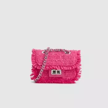 Новые женские аксессуары, трендовая тканевая сумка на плечо, розово-красная длина, ширина 16 см, ширина 5 см, высота 9 см красный