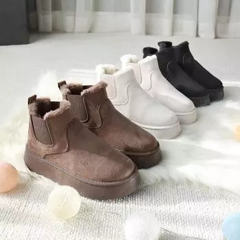 Новые женские бархатные зимние сапоги больших размеров 2024 года — теплые и стильные 40 серый