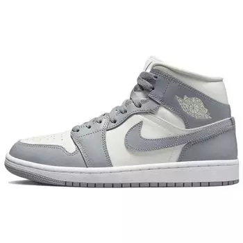 Новые женские баскетбольные кроссовки Jordan Air Jordan 1 Mid Ретро серые белые BQ6472-115 36.5