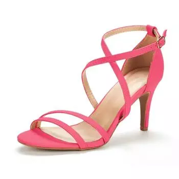 Новые женские босоножки, модные летние сексуальные туфли-лодочки с открытым носком и ремешками на щиколотке, сандалии на тонком высоком каблуке, вечернее платье, красные свадебные туфли 35