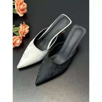 Новые женские босоножки на высоком каблуке Cyber-famous с острым носком на тонком каблуке Босоножки на высоком каблуке женские новые летние маленькие универсальные 35 бежевый