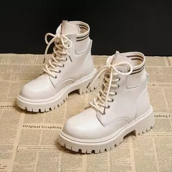 Новые женские ботильоны, бархатные, сохраняющие тепло, ботинки на толстом каблуке для женщин, обувь на платформе, повседневные женские мотоциклетные ботинки для активного отдыха 35