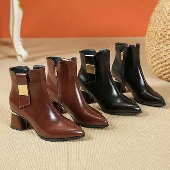 Новые женские ботильоны на платформе, осень-зима, дизайнерская мягкая подошва, женская обувь, модные кожаные ботинки Cusp в британском стиле для женщин 35