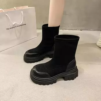 Новые женские ботильоны, новые дизайнерские ботинки осень-зима 2024 года, высококачественные однотонные женские ботинки для активного отдыха Botines De Mujer 35