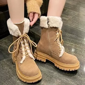 Новые женские ботинки, кожаные зимние ботинки, женские ботильоны на платформе со шнуровкой, разноцветные женские мотоциклетные ботинки 35 хаки