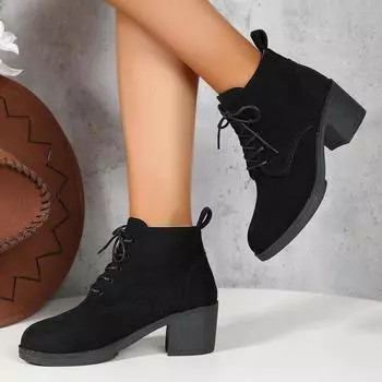 Новые женские ботинки на шнуровке, ботильоны Zapatos Mujer, модные туфли на высоком каблуке, женские повседневные весенние туфли-лодочки на платформе, каблук 43 Q136 35