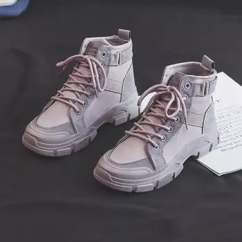 Новые женские ботинки в британском стиле, женские ботильоны, на шнуровке, на платформе, мотоциклетные ботинки, дизайнерская мода, высокие женские парусиновые туфли 35 хаки