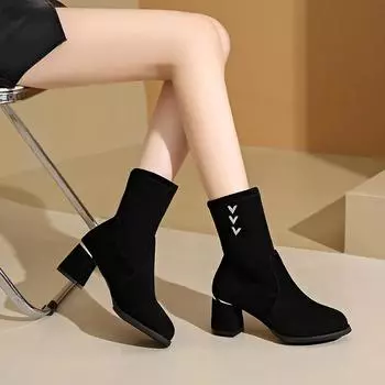 Новые женские ботинки женские с круглым носком высококачественные голые ботинки универсальные ботинки большого размера осенние женские повседневные ботинки Zapatos 35