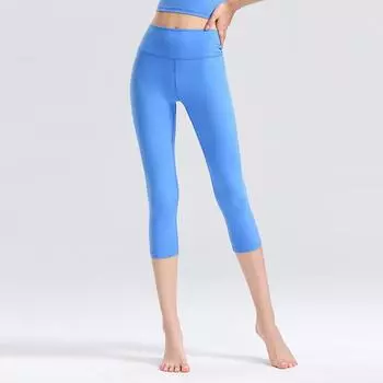 Новые женские брюки для йоги женские с высокой талией спортивные быстросохнущие брюки для фитнеса плотная одежда для йоги семиминутные брюки женские S оранжевый