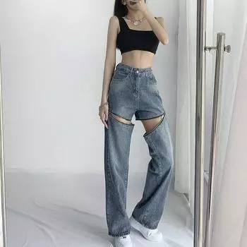 Новые женские брюки весна-лето 2022 S синий