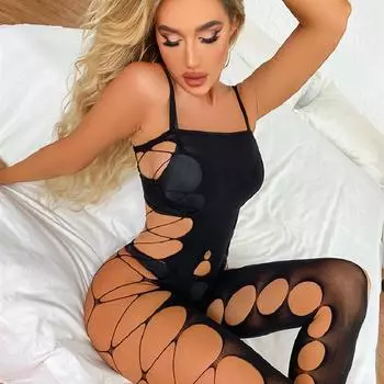 Новые женские цельные боди с открытой промежностью, комбинезон, нижнее белье в сетку, нижнее белье больших размеров, цельные сетчатые колготки Babydoll S
