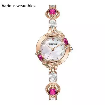 Новые женские часы Crystal Koi с перламутровым циферблатом, элитные нишевые легкие роскошные ювелирные изделия с бриллиантовым браслетом