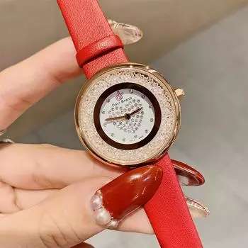 Новые женские часы Ins Fashion Quicksand женские кварцевые часы Heart-shaped Diamond Водонепроницаемые женские часы с ремешком