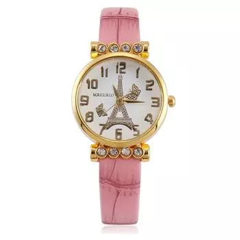 Новые женские часы, модные, с маленьким циферблатом, Эйфелева башня, цифровые кварцевые женские часы белый