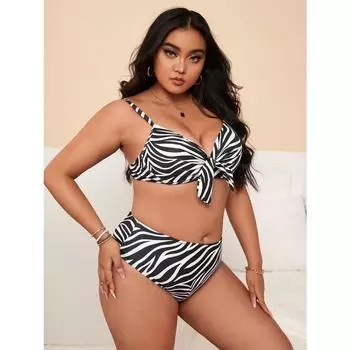 Новые женские черные купальники с разрезом и цветочным принтом, модные купальники больших размеров, модные купальники мм 0XL