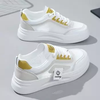 Новые женские дышащие кроссовки для сноуборда 2024 года, летняя мода, корейская версия, универсальные повседневные кроссовки на толстой подошве для женщин 35 зелёный