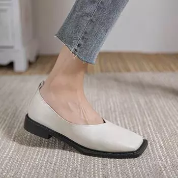 Новые женские французские ретро-лоферы из кожи: Туфли большого размера, классического дизайна, на плоской подошве, на низком каблуке. 38