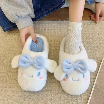 Новые женские хлопковые тапочки, милые домашние тапочки с заячьими ушками, зимние теплые плюшевые тапочки, домашние пушистые тапочки, милые хлопковые тапочки 36-37(Fit 35-36) розовый