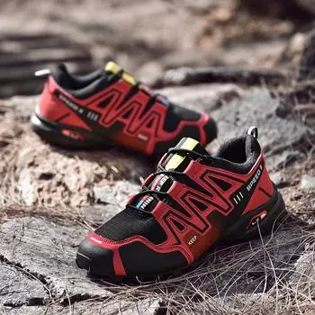 Мужские и женские кроссовки для походов, размер 39-46, нескользящие кроссовки для бега по пересеченной местности для путешествий на свежем воздухе, дышащая легкая обувь для треккинга 39 чёрный