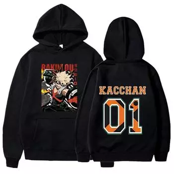 Новые женские и мужские осенние толстовки с капюшоном Anime Bakugou Katsuki Printed Hoodie Street Outdoor Hooded Hip Hop Sweatshirt XXXL белый