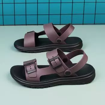 Новые женские и мужские тапочки мягкие сандалии женская пляжная повседневная обувь нескользящие мужские шлепанцы лето 2024 летние мужские сандалии 38 чёрный