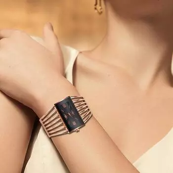 Новые женские кожаные наручные часы из нержавеющей стали, ювелирные изделия, браслет для девочек, женские аксессуары, часы