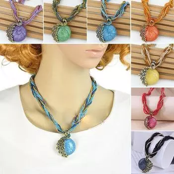 Новые женские креативные модные подвески, аксессуары в стиле бохо, подвеска с кисточкой, ретро-ожерелье жёлтый