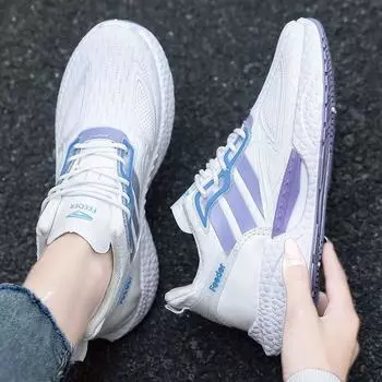 Новые женские кроссовки Fly-Knit на платформе со шнуровкой, повседневная обувь, женская обувь, модные кроссовки 35