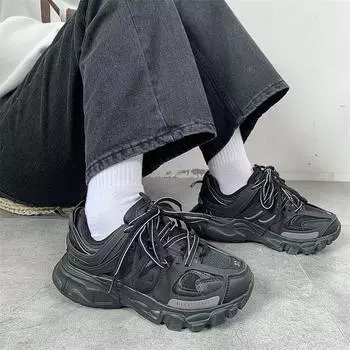 Новые женские кроссовки, модная осенняя женская повседневная обувь, дышащая женская обувь на платформе для папы, кроссовки в студенческом стиле 36 белый