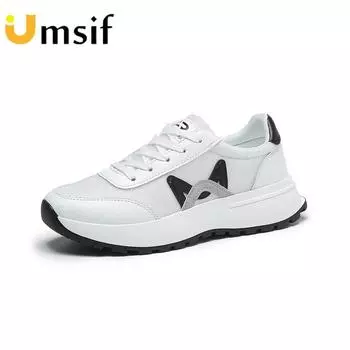 Новые женские кроссовки на толстой подошве, дышащие нескользящие белые кроссовки 35