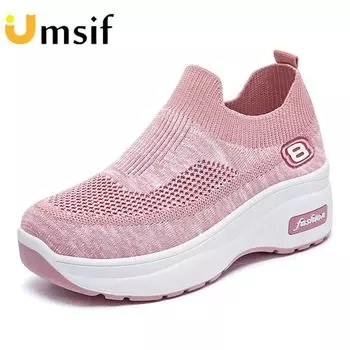 Новые женские кроссовки на увеличенной подошве, дышащие, нескользящие кроссовки на толстой подошве 36